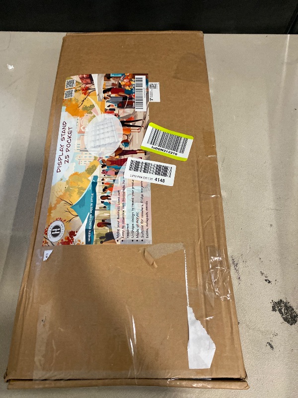 Photo 1 of Acrylic Sticker Display Stand with Curved Pockets for Big 4'' Stickers- Brochure Holder with Customizable Space - On the Go Display Stands for Vendor Events - Ideal for Small Business Vendors (Large)