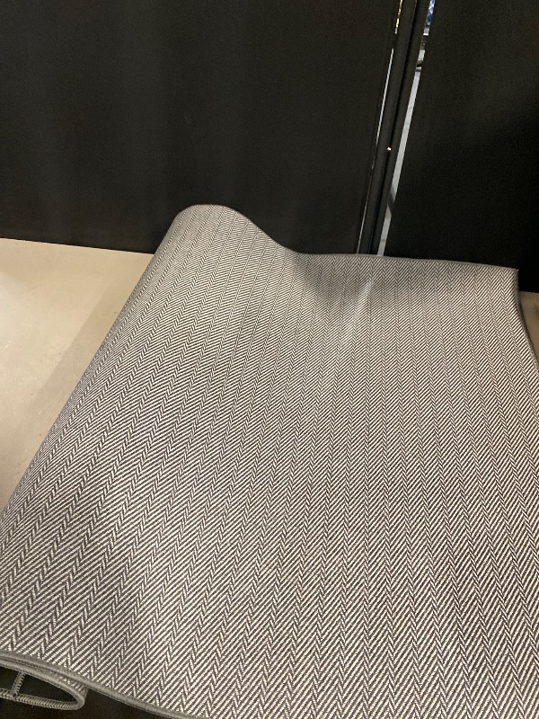Photo 1 of LUMI Ultra Thin Indoor Door Mat for Entrance 32"x48", Non Slip Entryway Mat, Low Profile Doormat, Unique Herringbone Design Carpet for Inside, Patio, Porch, Gray