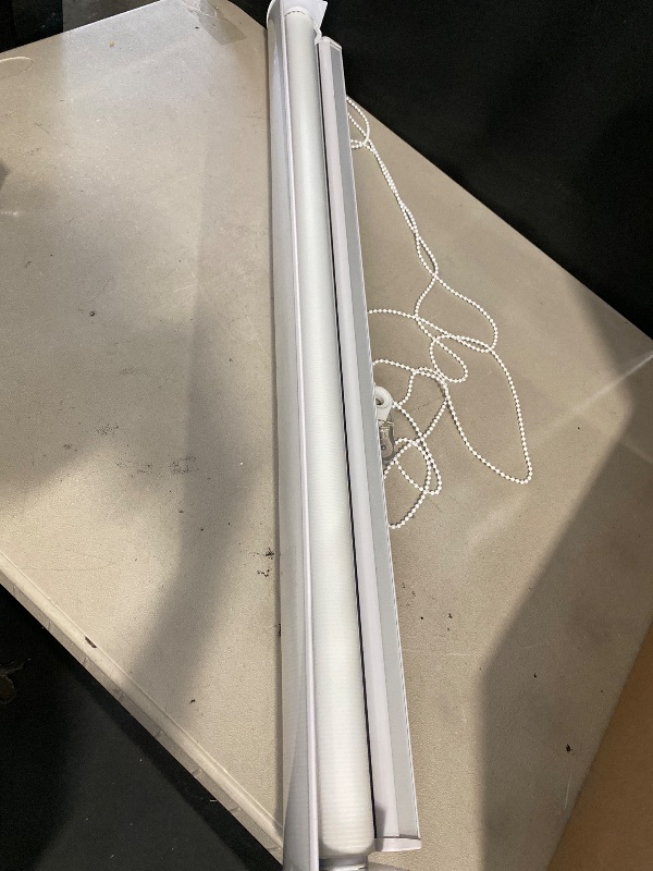 Photo 1 of Spring Roller Blinds Blackout Fabric Custom Made Any Size from 20-90 inch Wide Energy Saving Block 100% Light Window Shades for Home, Hotel, Club, Restaurant (White)