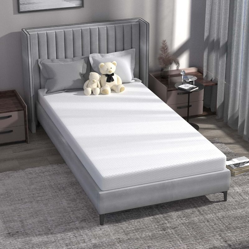 Photo 1 of 5 Inch Twin Mattress, Twin Mattress for Kids, Medium Firm Twin Bed Mattress, Cool to Sleep and Pressure Relief, Certipur-Us Certified, Memory Foam Mattress, Twin Size Mattress in a Box 5 Inch