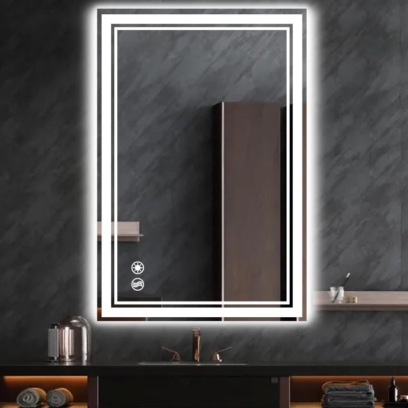 Photo 1 of 24 x 36'' LED Mirror for Bathroom Anti-Fog 3 Colors Dimmable Bathroom Mirror with Lights Brightness Lighted Vanity Mirror Wall Mounted Memory Touch Sensor Horizontal/Vertical Home Decor