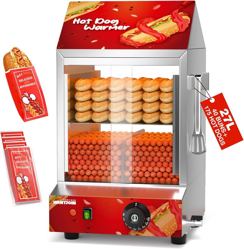 Photo 1 of WantJoin 2-Tier Electric Hot Dog Steamer with Bun Warmer