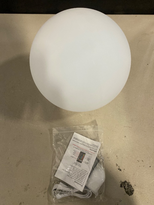 Photo 1 of 10-in Glowing LED Ball Light, Dimmable 16 RGB Color 4 Mode Glowing Orb Lights w/Remote, Rechargeable Light Up Ball Orb Lamp, Waterproof Outdoor Globe Lights Mood Lamp for Home Garden Party Path Decor