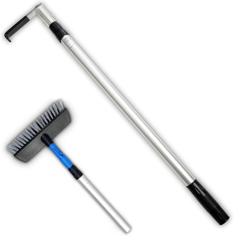 Photo 1 of Cargo Retriever Hook, 6 ft Multi-Use Grabber Reach Tool with Debris & Snow Broom, Telescoping Pull Pole for Pickup Truck Bed, Heavy Duty Truck Bed Accessories