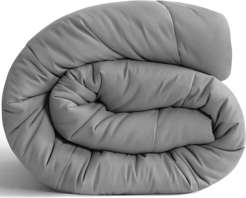 Photo 1 of Twin Comforter - Down Alternative Comforter Duvet Insert, All Season Bedding Quilted Duvet Insert with Corner Tabs, Machine Washable, Smoke Grey
