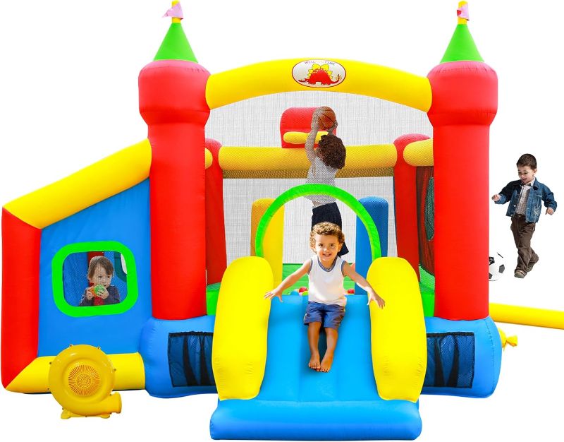 Photo 1 of Inflatable Bounce House,Jumping Castle Slide with Blower,Kids Bouncer with Ball Pit