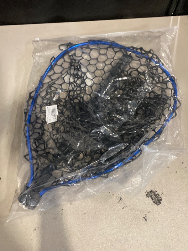Photo 1 of Telescoping Metal Lock Fishing Net Blue Aluminum Alloy Rubber Fish Net - Adjustable Length Lightweight Foldable Large Fishing Net with Handle Collapsible Extendable Fishing Accessories