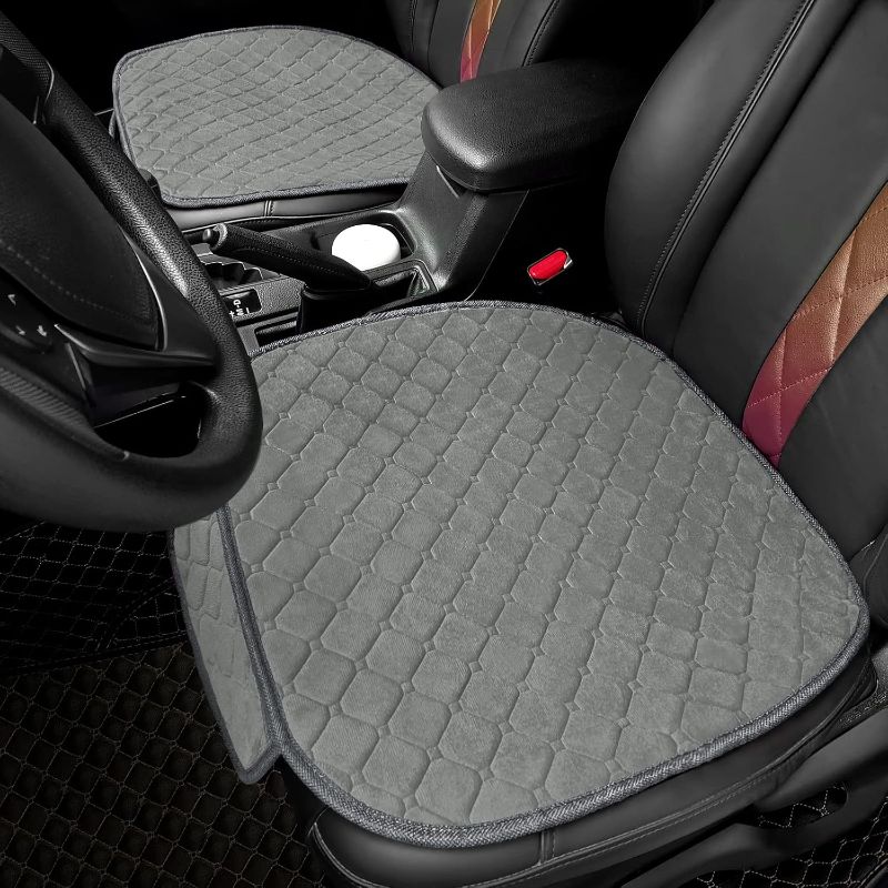 Photo 1 of surpassme 2 Comfortable Car Seat Covers Universal Front Seat Coves for Car Accessories with Storage Pockets, Padded Car Interior Covers for Automotive, SUV, Truck, and Van (Grey)
