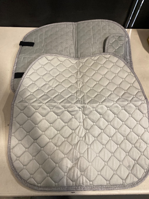 Photo 1 of surpassme 2 Comfortable Car Seat Covers Universal Front Seat Coves for Car Accessories with Storage Pockets, Padded Car Interior Covers for Automotive, SUV, Truck, and Van (Grey)