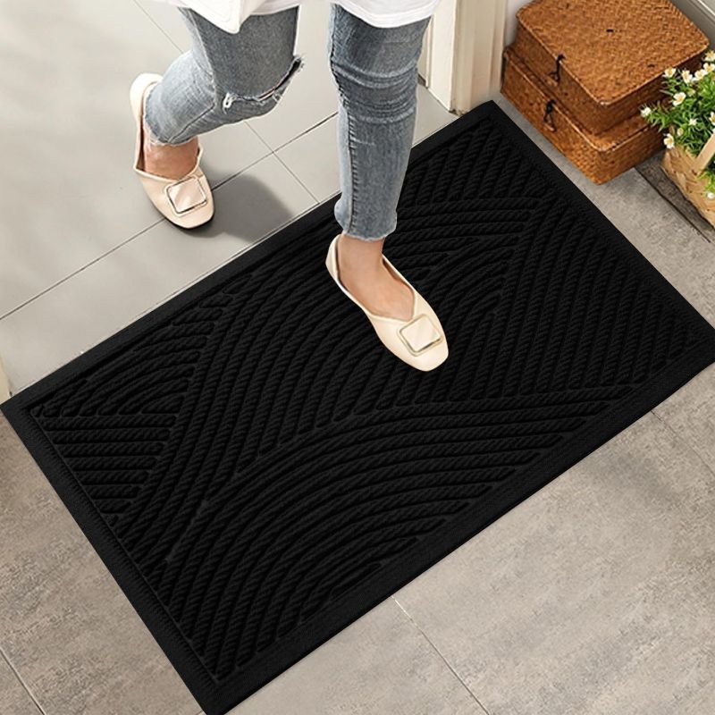 Photo 1 of Sturdy Front Door Mat Absorbent Muddy Dirt Resist Non-Slip Backing Low Profile