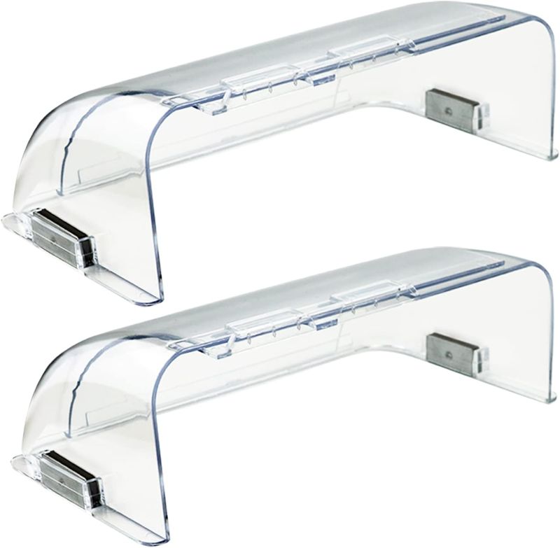 Photo 1 of Heating & Air Vent Deflector for Vents, Sidewall, Ceiling, Floor Registers - Adjust Between 9"-14", Magnetic Vent Covers for Air Conditioning, Heat, AC, Floor, Under Furniture (2 Pack Clear)