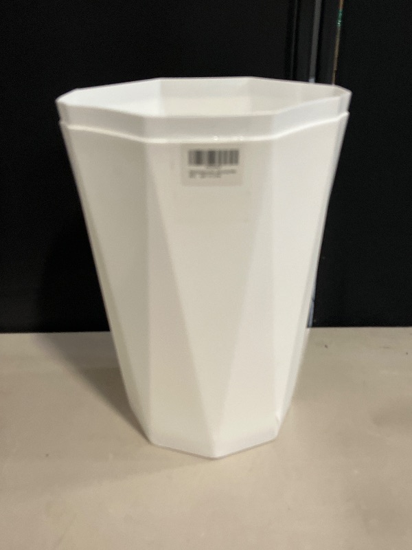 Photo 1 of 2 Pack White - Trash Can Plastic Waste Basket 2.6 Gallon Garbage Can for Bathroom Office Bedroom Kitchen
