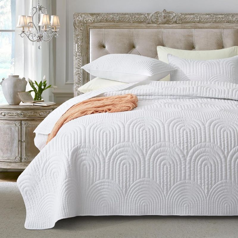 Photo 1 of Safonory White Quilt King Size - Summer Soft Lightweight Microfiber Archway Stitched Quilted Bedspread - 3 Pieces Coverlet Bedding Set for King Bed(1 Quilt, 2 Shams)
Brand: Safonory