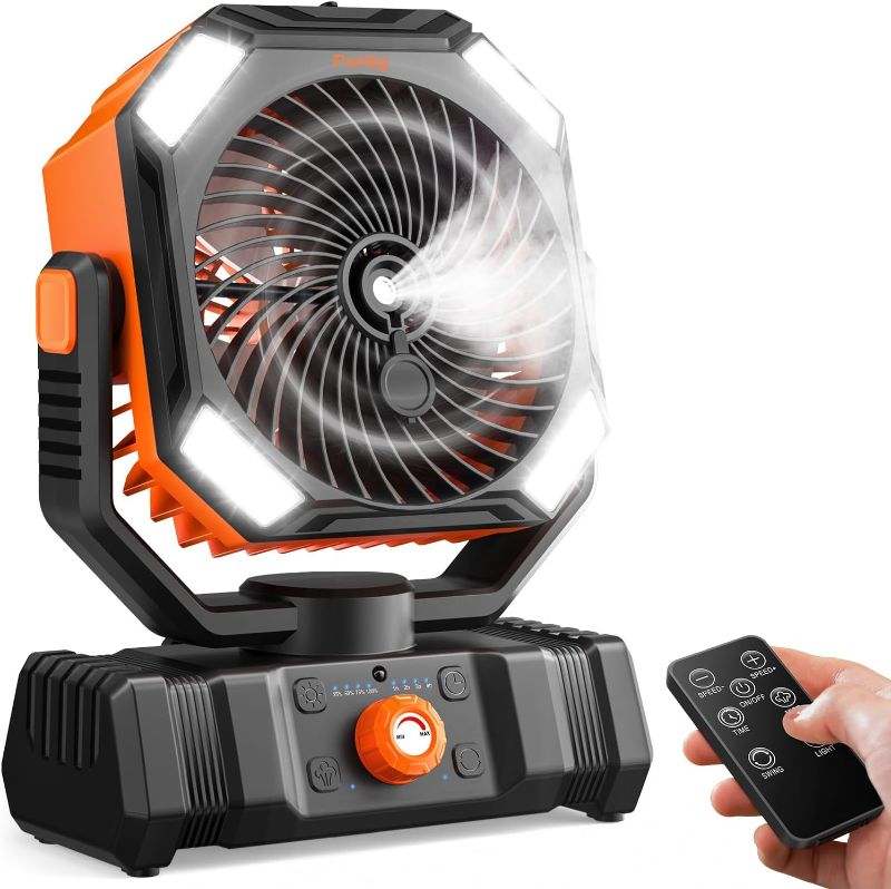 Photo 1 of Portable Misting Fan, Cooling Mist Fans, 20000mAh USB Rechargeable Battery Powered Fan with Mister, 250mL Water Tank & LED Lantern, for Home Desk, Bedroom, Office, Outdoor & Indoor Use