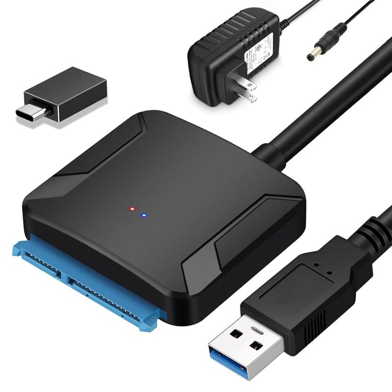 Photo 1 of SATA to USB 3.0 Adapter, External Hard Drive Converter Cable for 2.5" 3.5" HDD, SSD with Power Supply