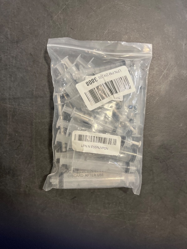 Photo 1 of 20 Packs Plastic Syringe with Measurement, Suitable for Measuring, Watering, Refilling