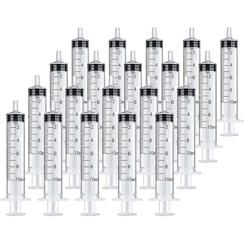 Photo 1 of 20 Packs Plastic Syringe with Measurement, Suitable for Measuring, Watering, Refilling