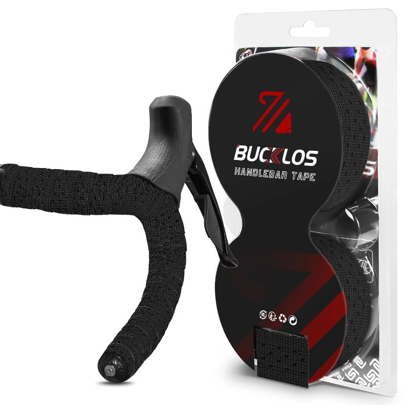 Photo 1 of BUCKLOS Bike Handlebar Tape Silicone Bar Tape for Road Bike Comfortable Bicycle Handlebar Tape EVA Bike Grip 2 Pcs Bicycle Drop Bar Wraps Black