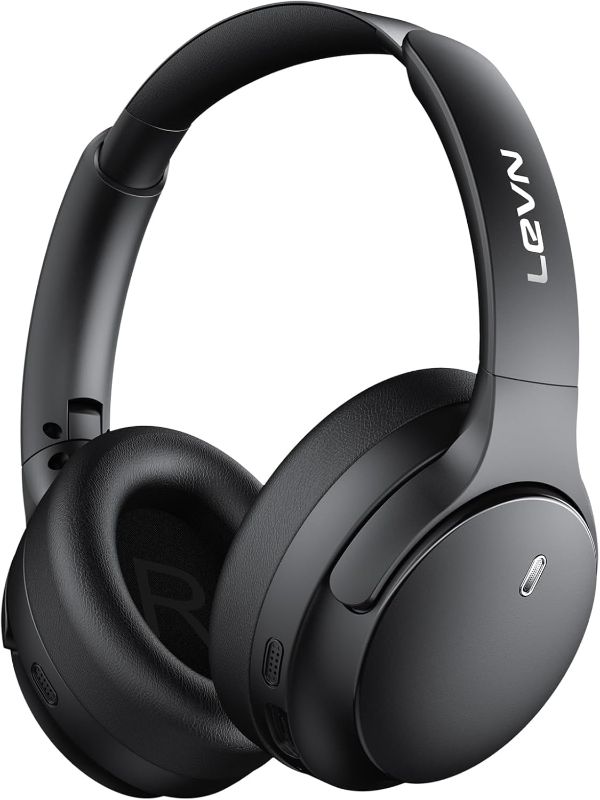 Photo 1 of Levn  Active Noise Cancelling Headphones, Wireless Headphones Bluetooth 5.4 with Transparent Mode, Hi-Res Audio, Deep Bass, 70H Playtime Over Ear Bluetooth Headset for Work/Travel/Home/Office