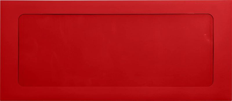 Photo 1 of LUXPaper #10 Business Full Face Window Envelopes | Peel & Press | 4 1/8" x 9 1/2" | Ruby Red | 80lb. Text | 50 Qty