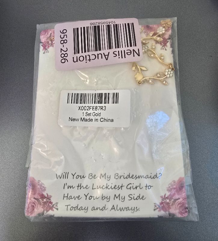 Photo 1 of Bridal Jewelry Sets 1 set Rhinestone Alloy Floral Earrings & Necklace