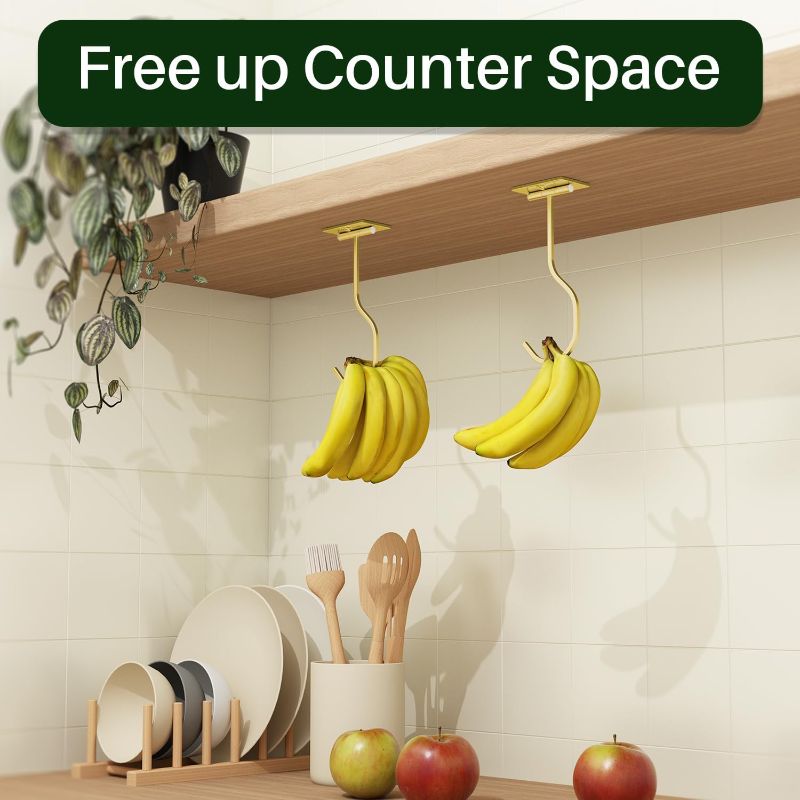 Photo 1 of Gold Banana Hanger Hook Under Cabinet Self Adhesive