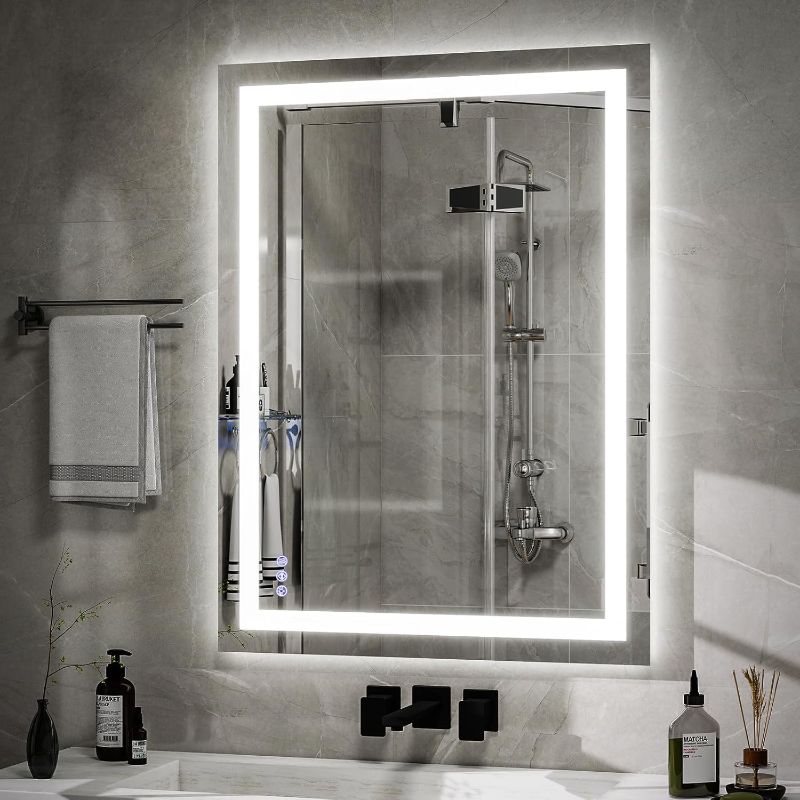 Photo 1 of Bathroom Mirror with Lights 26 x 38 inches - 3 Adjustable Lighting Modes LED Bathroom Vanity Mirror, Anti-Fog, Memory Function, Tempered Glass, Wall Mounted Horizontally Vertically