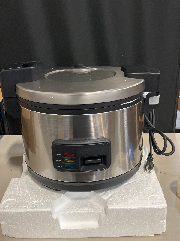 Photo 1 of Aroma Housewares 60-Cup (Cooked) (30-Cup UNCOOKED) Commercial Rice Cooker, Stainless Steel Exterior (ARC-1130S), Silver