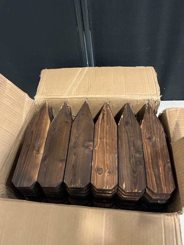 Photo 1 of Wood Garden Edging, Wooden Fence Border Decorative Small Picket Panels for Flower Bed Barriers and Landscape Fencing (5.9" H x 47" L, 1 Pack)