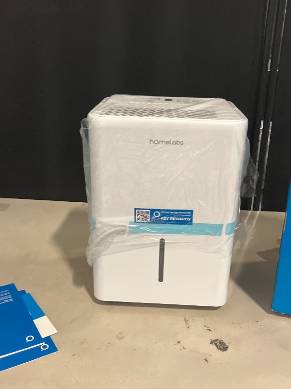 Photo 1 of hOmeLabs 1,000 Sq. Ft Portable Dehumidifier - Ideal for Home Bedroom, Bathroom, Office and Small Sized Rooms - Ultra Quiet, Compact with Drain Hose Included - 8 pint