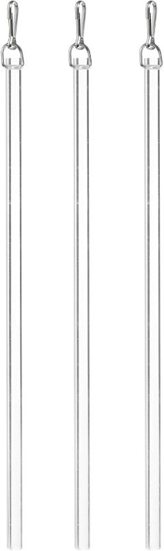 Photo 1 of 4 Pcs 17"Clear Curtain Pull Rod, Acrylic Blind Wand Replacement Part with Hook, Window Blind Tilt Wand for Window Opener Accessory