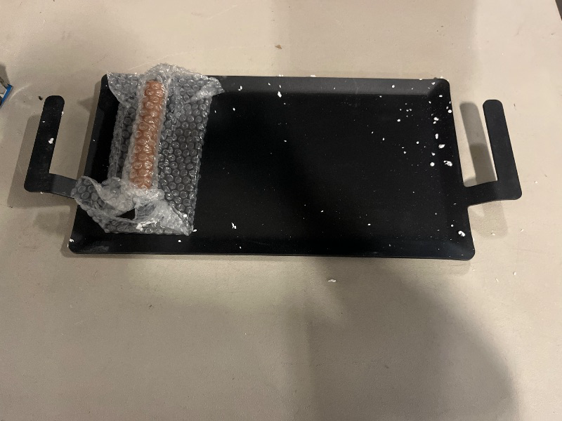 Photo 1 of Universal Large Carbon Steel Griddle for Outdoor Gas Grill, Induction, Gas/Electric Stove, and Oven, Double Burner Griddle Comes with Grill Press, Pre-seasoned Nitride Coating Process