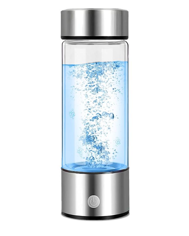 Photo 1 of Aqua Vital Hydrogen Water Bottle 2025 Generator 16 oz/470 ml SPE-PEM Ionized H? Hydration Bottle USB-C Rechargeable Glass Flask with Auto Shut-Off Portable Sports & Travel Hydrogenated Water Machine