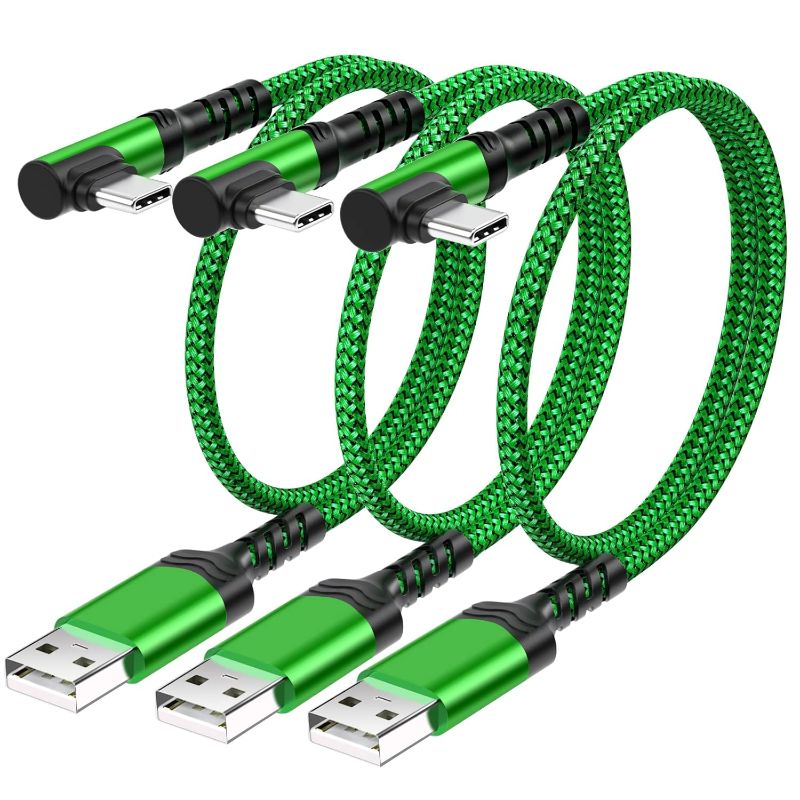 Photo 1 of Short USB-C Cable 1ft, Agtray 3-Pack USB a to USB c 90 Degree L Shape Right Angle Fast Charge Type C Android Charger Cord for iPhone 16 15, Samsung Galaxy S25 S24 S23 A16 A15, Google Pixel 9 8
