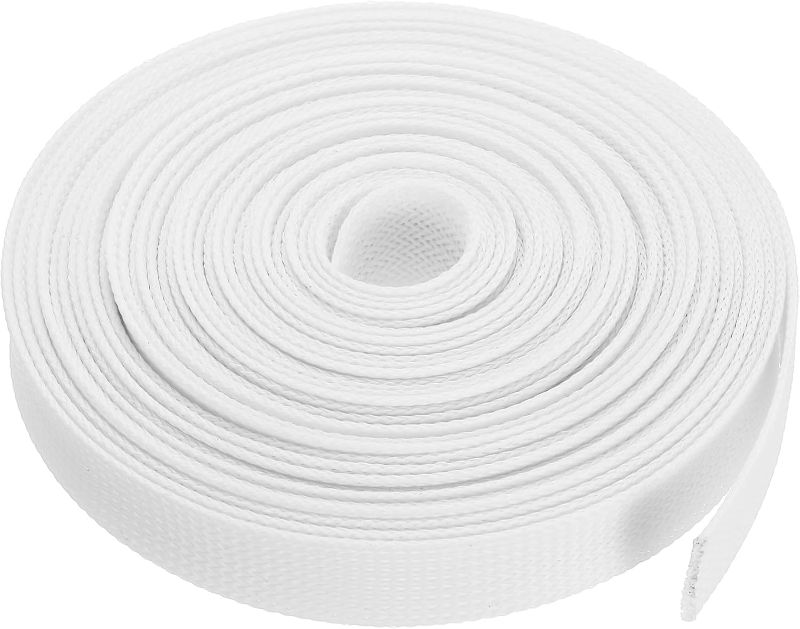 Photo 1 of uxcell Expandable Sleeving,1-inch 25ft Cable Sleeve, White