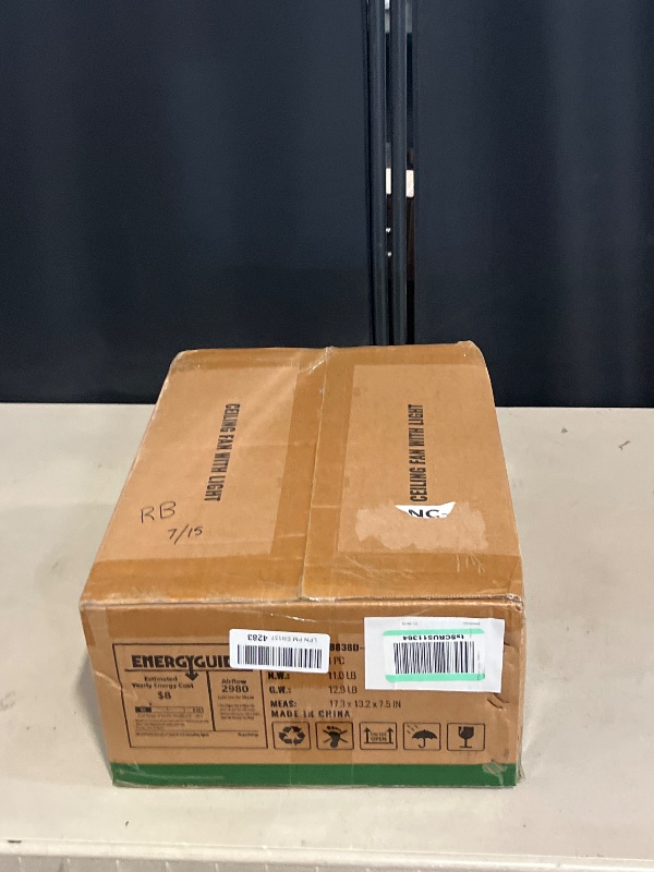 Photo 1 of 2 Pack of 42 Ceiling Fans with Lights and Remote, Modern Low Profile Ceiling Fans with Dimmable 3CCT Quiet DC Motor, Reversible Celing Fan with 6-Speeds Timer for Bedroom