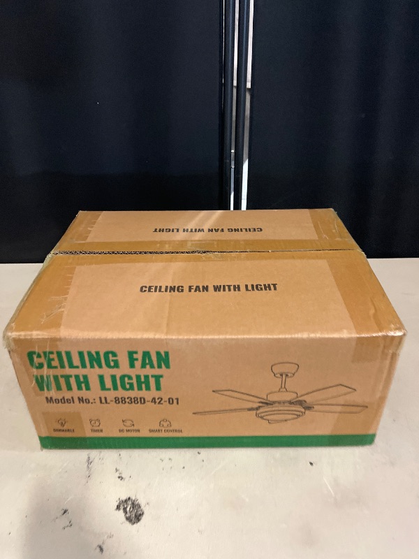 Photo 1 of Ceiling Fans with Lights 42 Inch Black Small Modern 3CCT