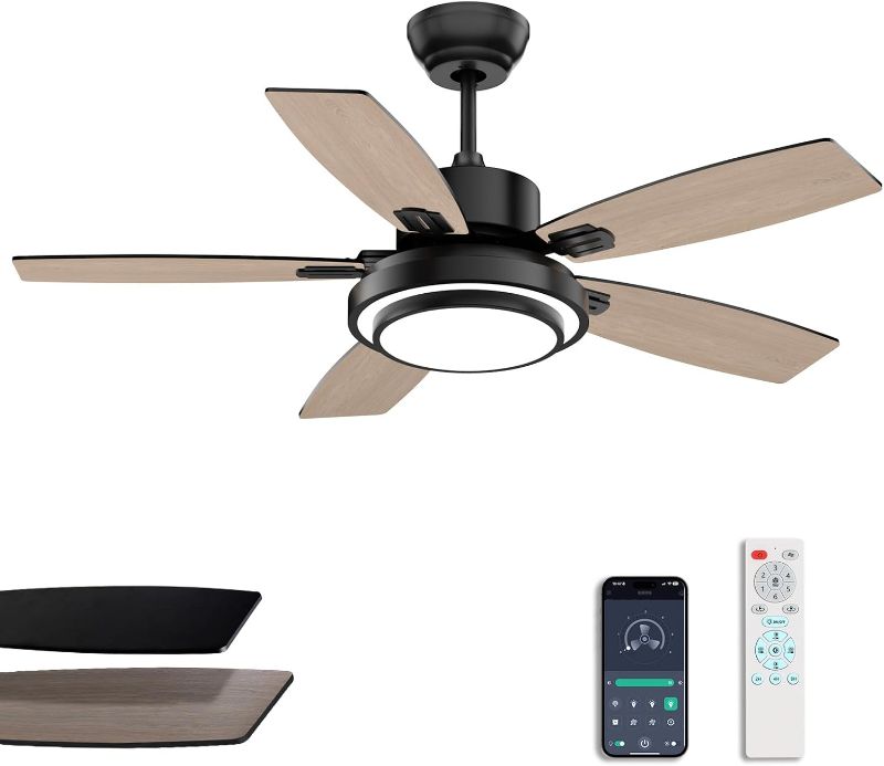 Photo 1 of Ceiling Fans with Lights 42 Inch Black Small Modern 3CCT
