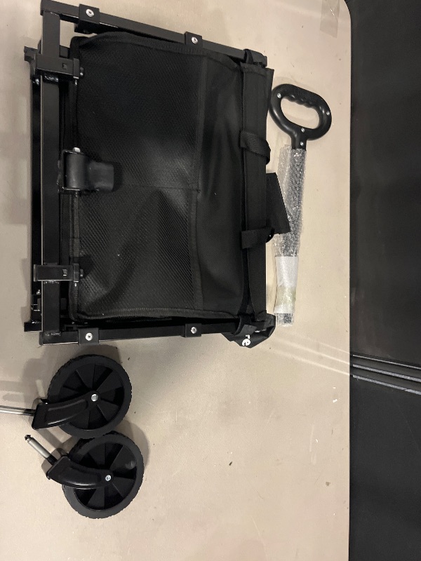 Photo 1 of Collapsible Wagon Cart Foldable - Lightweight Portable Heavy Duty Folding Beach Wagons with Wheels - Outdoor Utility Carts for Grocery, Camping, Shopping, Sports, Garden with Large Capacity