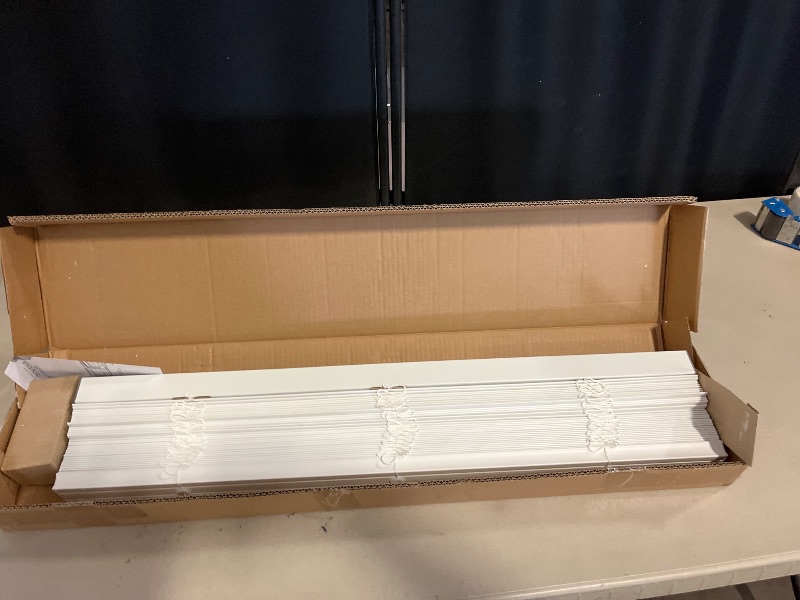 Photo 1 of Lotus & Windoware Cordless, 2 Inch Faux Wood Blind, 34" Wide x 60" Long, Window Blinds, Blinds & Shades, Blinds for Indoor Windows, Embossed, Bright White