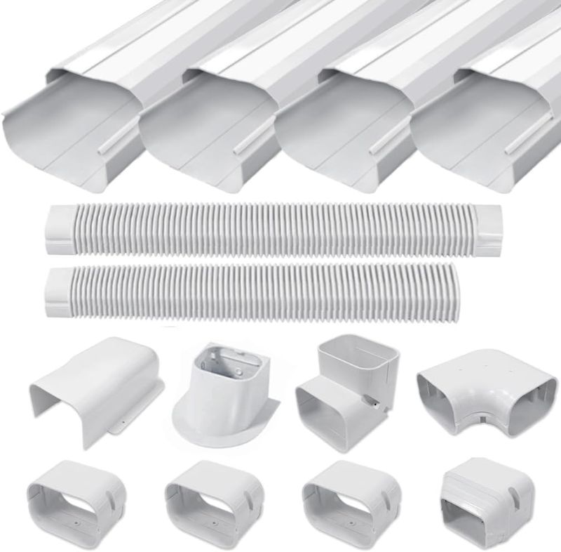 Photo 1 of  PVC Decorative Pipe Line Cover Kit for Ductless Mini Split Air Conditioner-Full Set, No Other Parts Needed