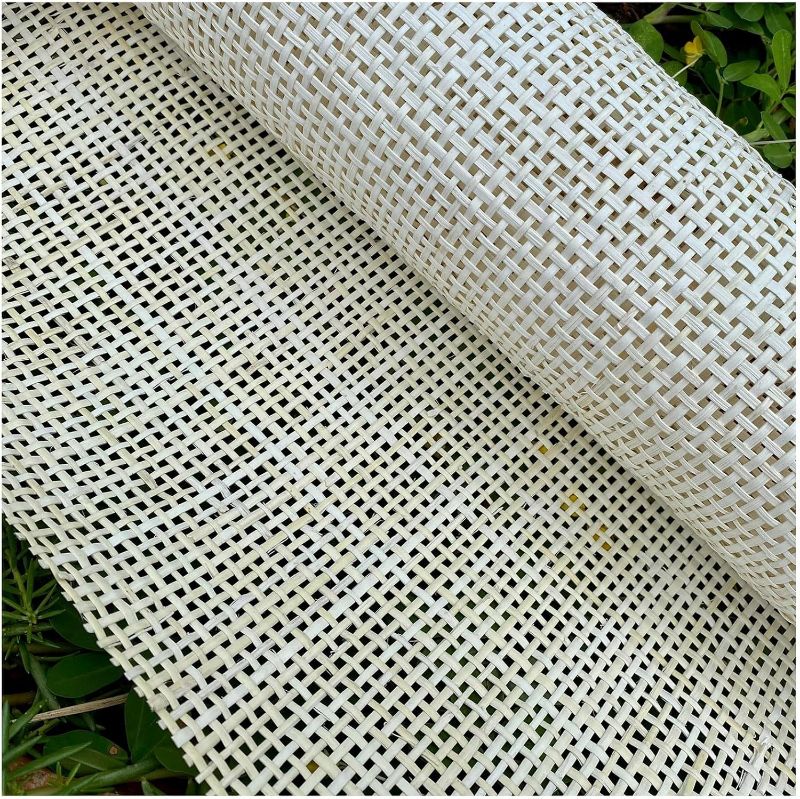 Photo 1 of Creamy Natural Rattan Cane Webbing Roll Square Rattan Cane Fabric for Furniture Decor and Repair High Toughness Caning Material for Cabinet Door Headboard Lampshade Making