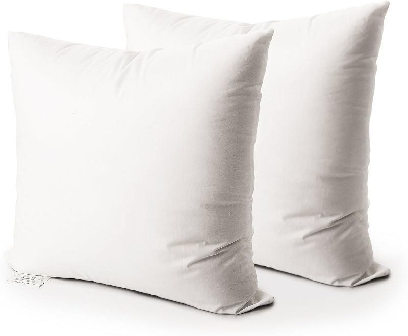 Photo 1 of Edow Throw Pillow Insert, Set of 2 Down Alternative Polyester Square Form Decorative Pillow, Cushion,Sham Stuffer. (White, 24x24), 2 Count (Pack of 1)