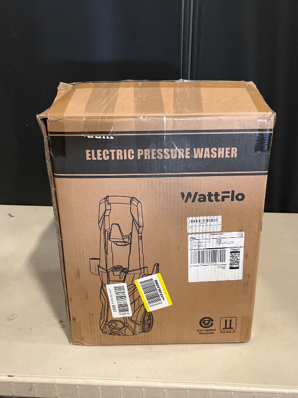 Photo 1 of WattFlo Electric Pressure Washer - 3900 Max PSI 2.5 GPM Power Washer with 4 Quick Connect Nozzles, Foam Cannon, 1800-Watt High Pressure Washer for Cars, Decks, Driveways, Home, Patios