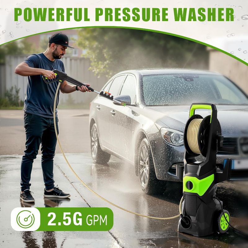 Photo 1 of Pressure Washer, Power Washer with 4 Quick Connect Nozzles, High Pressure Cleaning Machine with Foam Cannon