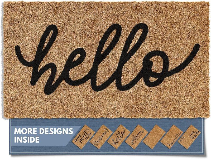 Photo 1 of Barnyard Designs Doormat Welcome Mat Front Door 30x17 Brown Hello