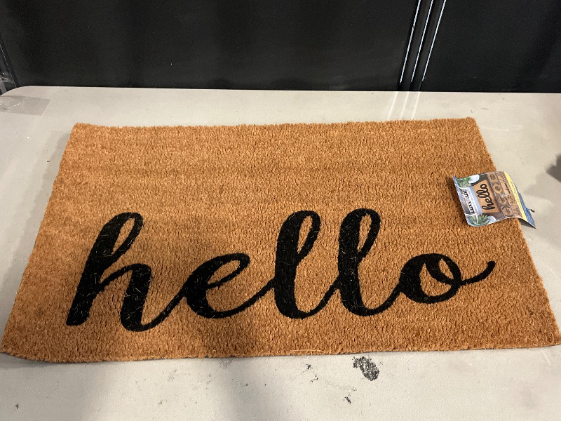Photo 1 of Barnyard Designs Doormat Welcome Mat Front Door 30x17 Brown Hello