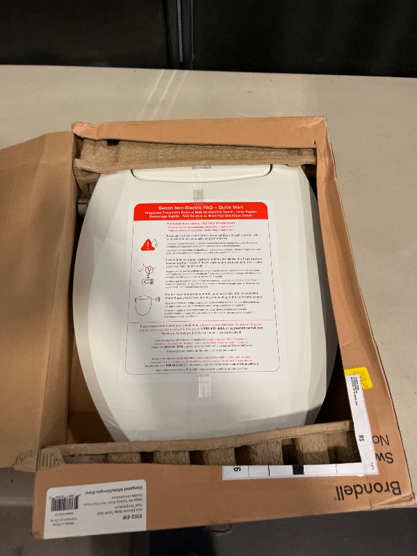 Photo 1 of Brondell Bidet Toilet Seat Elongated, Non-Electric Swash Ecoseat, Fits Elongated Toilets, White - Dual Temperature, Dual Nozzle System - Bidet with Easy Installation