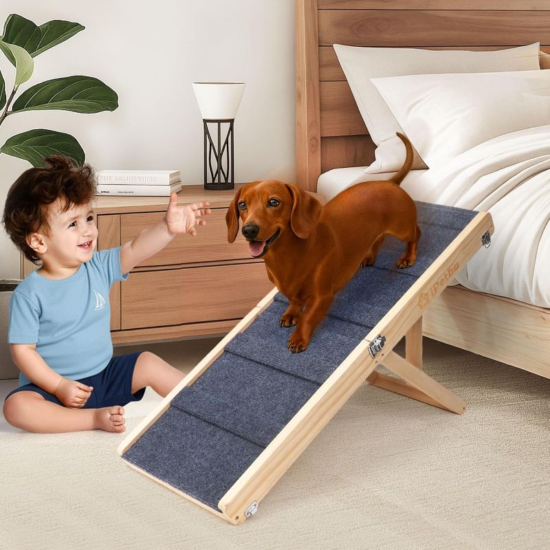 Photo 1 of Small Dog Ramp for Bed Couch Car Folding Portable Pet Ramp for Cats Adjustable Height 21", Up to 35 lbs