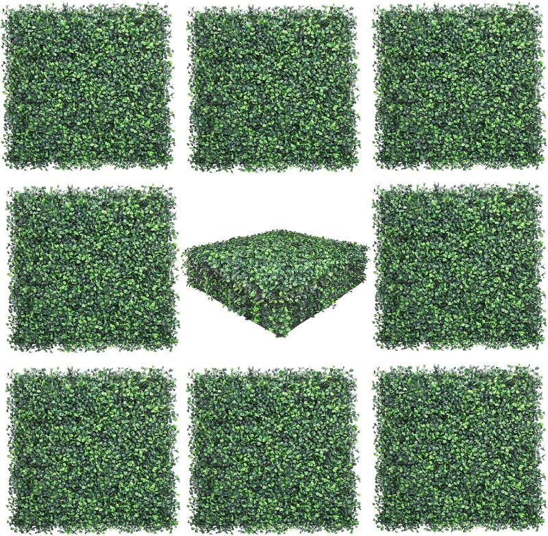 Photo 1 of LHY 24 Pcs Grass Wall Panels, 20"x20" Boxwood Panels, UV-Proof Boxwood Hedge Greenery Wall Panels Green Wall Boxwood Wall Outdoor Indoor, Backyard/Garden/Fence/Wedding Decor
